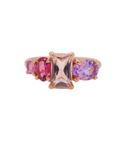 Load image into Gallery viewer, 9ct Rose Gold Morganite Pink Sapphire Amethyst and Pink Tourmaline Ring. 2739A