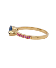 Load image into Gallery viewer, 9ct Yellow Gold London Blue Topaz and Pink Sapphire Ring. 2775A