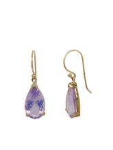 Load image into Gallery viewer, 9ct Yellow Gold Lavender Amethyst Earrings. GA-420