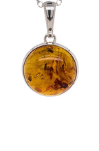 Load image into Gallery viewer, Sterling Silver Baltic Amber Pendant. GA-437