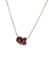 Load image into Gallery viewer, 9ct Yellow Gold Garnet Trois Necklace. JTRG