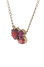 Load image into Gallery viewer, 9ct Yellow Gold Garnet Trois Necklace. JTRG