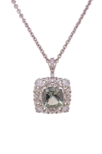 Load image into Gallery viewer, Sterling Silver Prasiolite and Cubic Zirconia Pendant. HIM7