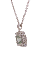 Load image into Gallery viewer, Sterling Silver Prasiolite and Cubic Zirconia Pendant. HIM7