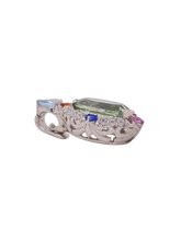 Load image into Gallery viewer, Sterling Silver Prasiolite, Sapphire, Aquamarine and Cubic Zirconia Enhancer. HIM15