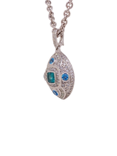 Load image into Gallery viewer, Sterling Silver Tourmaline and Cubic Zirconia Enhancer. HIM20