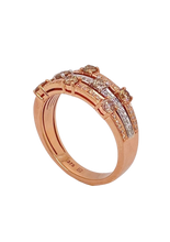 Load image into Gallery viewer, 9ct Rose and White Gold with Brown and White Diamond Ring. MM868A