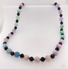 Load image into Gallery viewer, Sterling Silver Multi Gemstone Beaded Necklace.