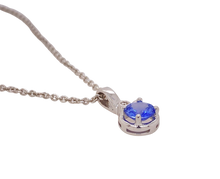 Load image into Gallery viewer, 9ct White Gold Ceylon Sapphire and Diamond Pendant. P495WS