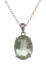 Load image into Gallery viewer, Sterling Silver Prasiolite Pendant. KH10
