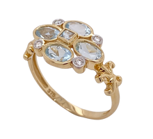 Load image into Gallery viewer, 9Ct Yellow Gold Aqua Marine and Diamond Ring. CH3