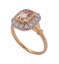 Load image into Gallery viewer, 9Ct Rose Gold Morganite and Diamond Ring. CH2