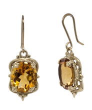 Load image into Gallery viewer, 9ct Yellow Gold Citrine Victorian Earrings. J359GC