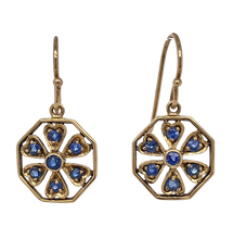 Load image into Gallery viewer, 9Ct Yellow Gold Sapphire Earrings. CH12
