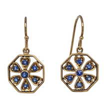 Load image into Gallery viewer, 9Ct Yellow Gold Sapphire Earrings. CH12