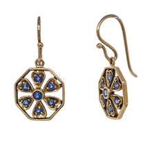 Load image into Gallery viewer, 9Ct Yellow Gold Sapphire Earrings. CH12