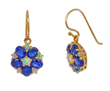 Load image into Gallery viewer, 9Ct Yellow Gold Sapphire and Opal Earrings. CH9
