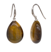 Load image into Gallery viewer, Sterling Silver Tiger Eye Earrings. J635