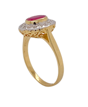 Load image into Gallery viewer, 9ct Yellow and White Gold Ruby and Diamond Ring. CH24