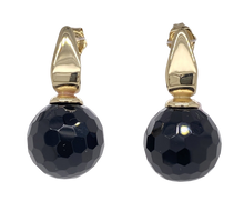 Load image into Gallery viewer, 9Ct Yellow Gold and Onyx Hamilton Stud Earrings. J336O
