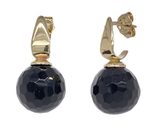 Load image into Gallery viewer, 9Ct Yellow Gold and Onyx Hamilton Stud Earrings. J336O