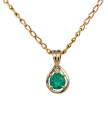 Load image into Gallery viewer, 9ct Yellow Gold Emerald and Diamond Pendant. P500YE