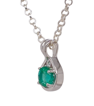 Load image into Gallery viewer, 9ct White Gold Emerald and Diamond Pendant. P500WE