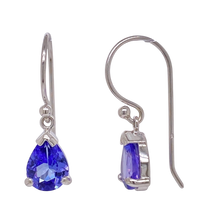 Load image into Gallery viewer, 9ct White Gold Tanzanite Earrings. GA-358