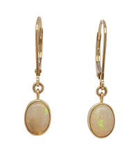 Load image into Gallery viewer, 9ct Yellow Gold White Solid Opal Earrings. GA-360
