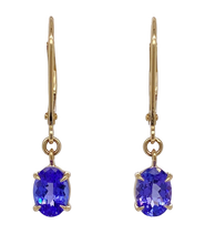 Load image into Gallery viewer, 9ct Yellow Gold Tanzanite Earrings. GA-380