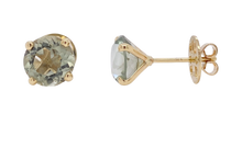 Load image into Gallery viewer, 9ct Yellow Gold Prasiolite Stud Earrings. GA-389