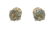 Load image into Gallery viewer, 9ct Yellow Gold Prasiolite Stud Earrings. GA-389