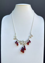 Load image into Gallery viewer, Sterling Silver Ruby Garnet and Carnelian Wattle Necklace. J262RGC