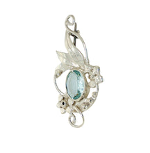 Load image into Gallery viewer, Sterling Silver Aquamarine Gabrielle Brooch. J329A