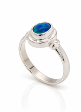 Load image into Gallery viewer, Sterling Silver Solid Black Opal Ring. GA-550
