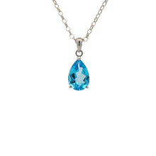 Load image into Gallery viewer, Sterling Silver Swiss Blue Topaz Pendant. YS30