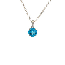 Load image into Gallery viewer, Sterling Silver Swiss Blue Topaz Pendant. YS32