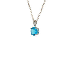 Load image into Gallery viewer, Sterling Silver Swiss Blue Topaz Pendant. YS32