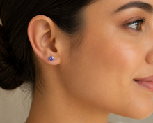 Load image into Gallery viewer, Sterling Silver Tanzanite Stud Earrings. YS21