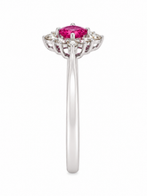 Load image into Gallery viewer, 9ct White Gold Pink Tourmaline and Diamond Ring. MMC976