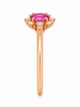 Load image into Gallery viewer, 9ct Rose Gold Pink Sapphire and Diamond Ring. MMC2665