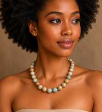 Load image into Gallery viewer, African Opal Beaded Necklace. JM5