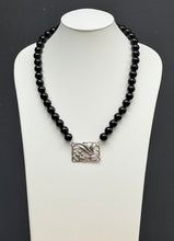 Load image into Gallery viewer, Sterling Silver and Onyx 'Dogwood' Necklace.