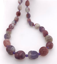 Load image into Gallery viewer, Sterling Silver Tourmaline and Amethyst Necklace