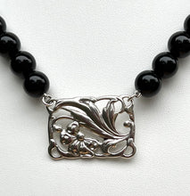 Load image into Gallery viewer, Sterling Silver and Onyx 'Dogwood' Necklace.