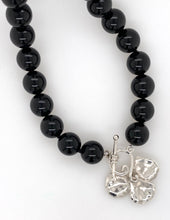 Load image into Gallery viewer, Sterling Silver Onyx Clover Necklace