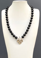Load image into Gallery viewer, Sterling Silver Onyx Clover Necklace