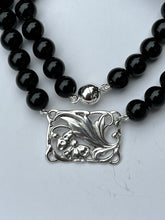 Load image into Gallery viewer, Sterling Silver and Onyx 'Dogwood' Necklace.