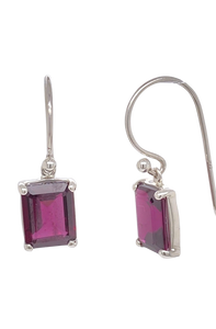 Sterling Silver Rhodolite Garnet Earrings. GA-465