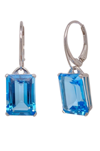 Load image into Gallery viewer, Sterling Silver Blue Topaz Earrings. HIM1
